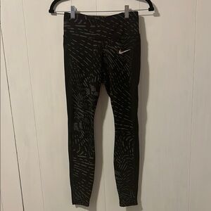 Nike Womens Black Patterned Leggings Size Small